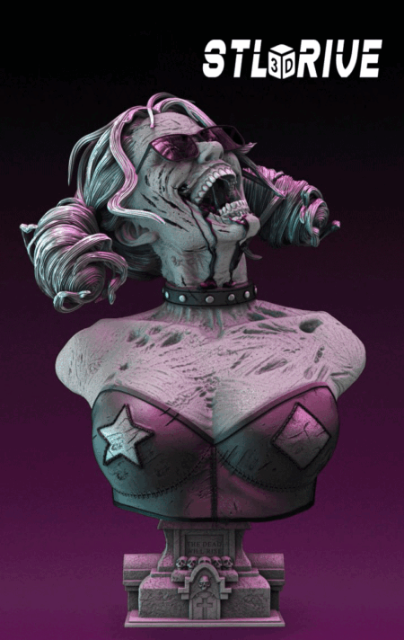 Harley Quinn Zombie Bust STL Files