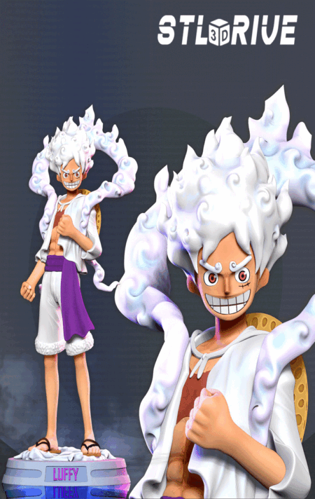 Luffy Gear 5 Basic Standing 3D Model Sculpture