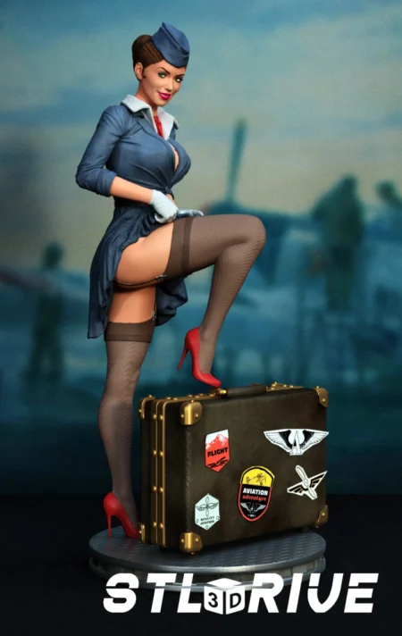 Stewardess Pin-Up Digital STL Files