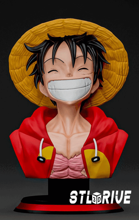 Luffy Smile Bust Digital Sculpture – STL File