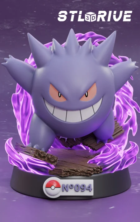 Gengar 3D Print STL Model – The Haunting Ghost Pokémon