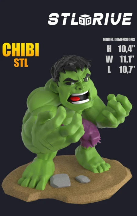 Chibi Hulk 3D Print STL Model