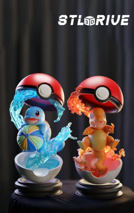 Squirtle Pokeball 3D Print STL Model