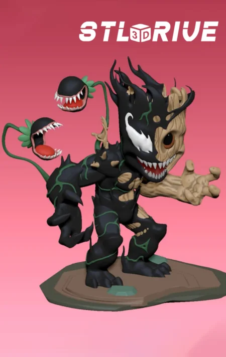 Chibi Venom Groot 3D Print STL Model