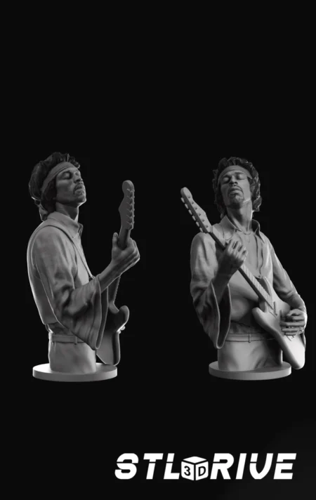 Jimi Hendrix Bust STL – Legendary Guitarist 3D Printable Model