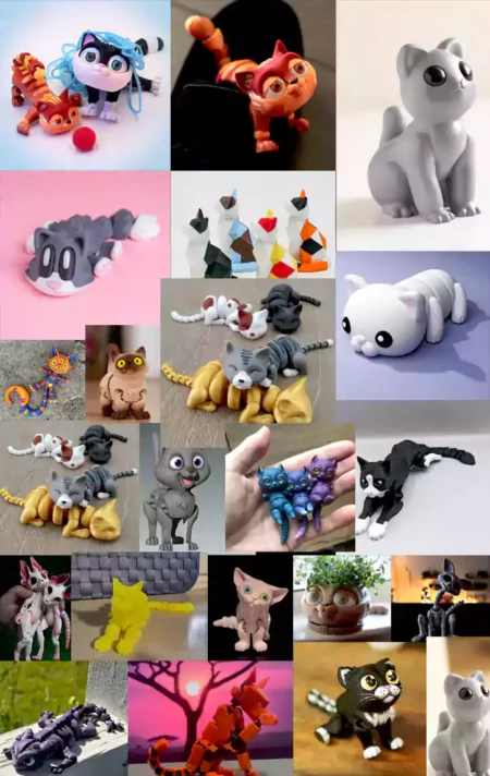 Flexi Cat Bundle 3D Printing Models STL & 3MF Files