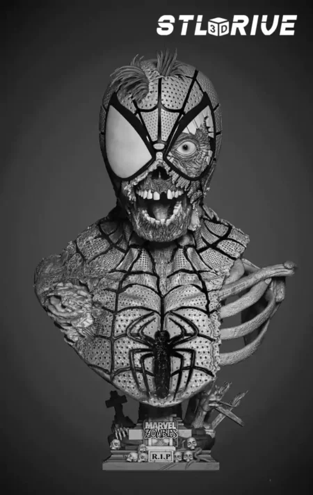 Zombie Spider-Man Portrait Bust – 3D Printable STL Model