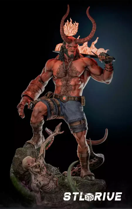 Hellboy Sculpture and Bust 3D Print STL Model 