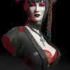 Hikari the Goth Geisha Bust STL 3D Print Model