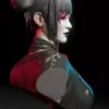 Hikari the Goth Geisha Bust STL 3D Print Model