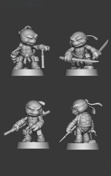 Chibi Ninja Turtle STL 3D Print Model