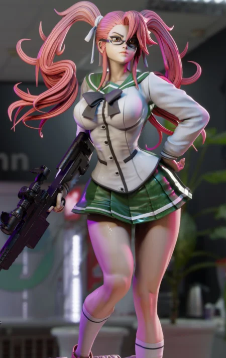 Saya Takagi with Sniper STL 3D Print Model 