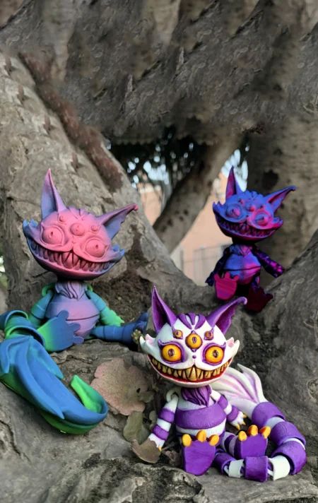 Creepy Cat Articulated STL 3D Print Model