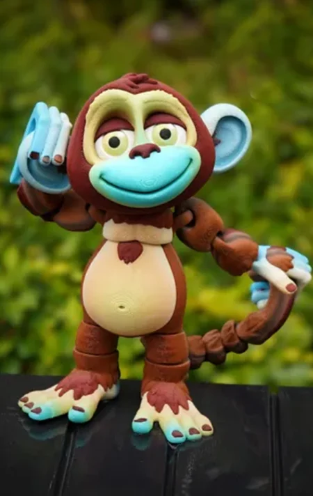 Monkey with Tree and Banana STL 3D Print Model
