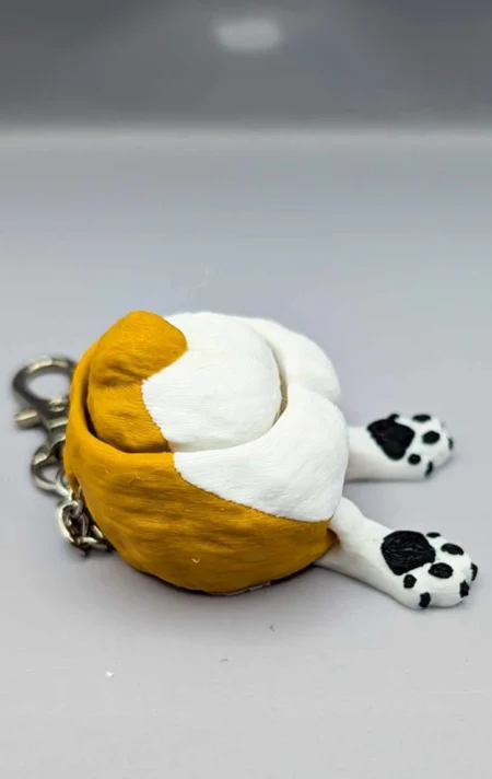 Corgi Butt Fidget Clicker Keychain STL 3D Print Model