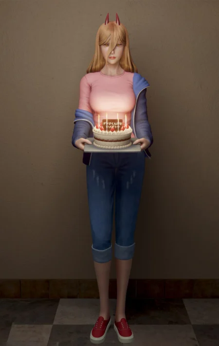 Power Birthday Cake STL 3D Print Model  